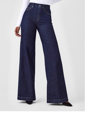 Spanx Wide Leg Jeans Raw Indigo Size Small